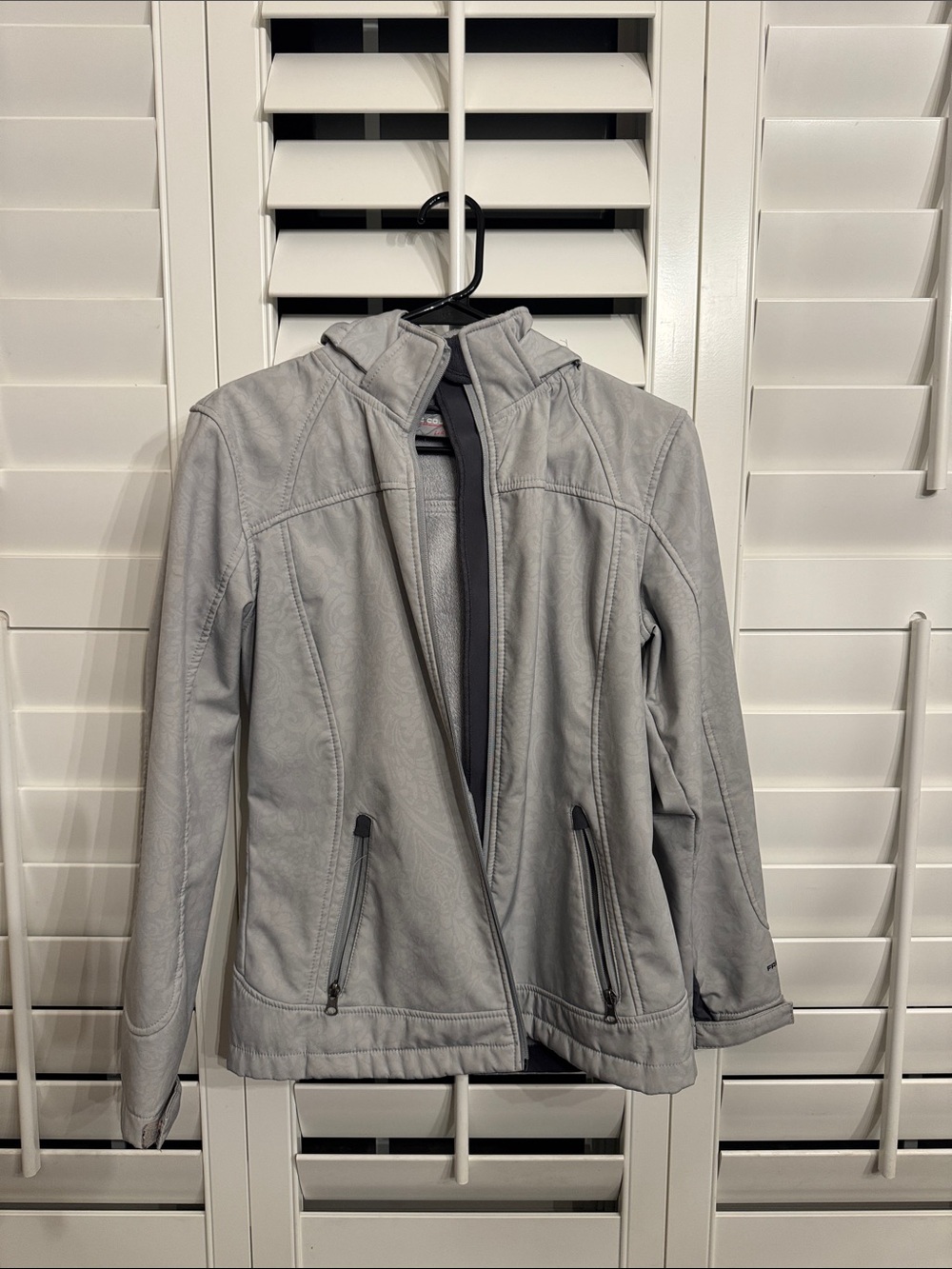 Free Country Light Gray Hooded Utility Jacket
